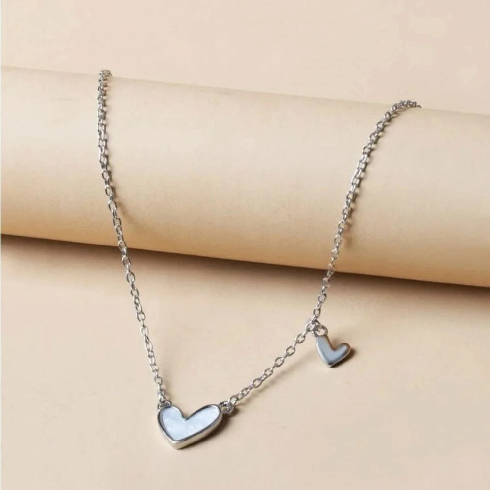 ⚠️Clearance Silver Heart Charm Necklace - Picture 3 of 4